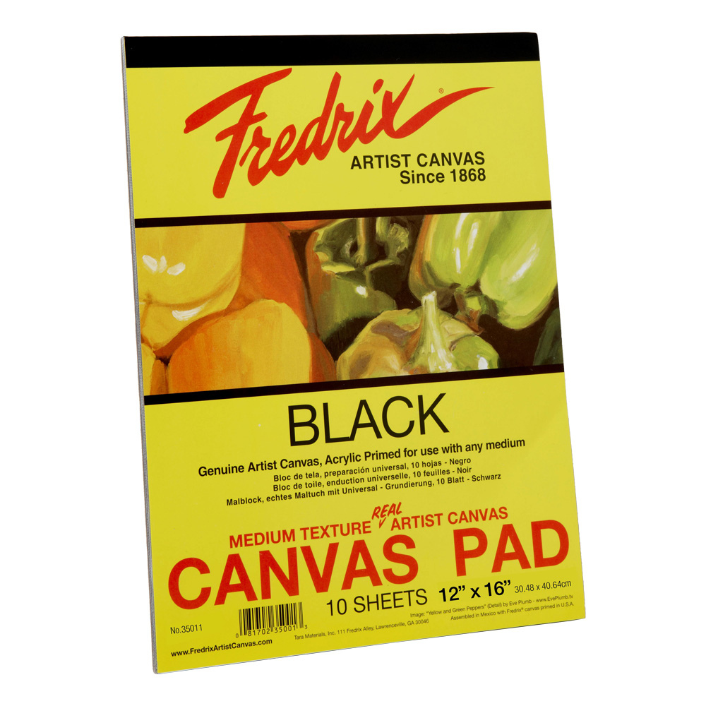 Fredrix Black Canvas Pad 12X16