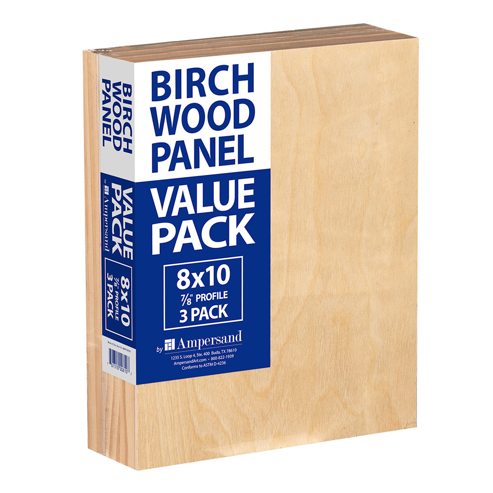 Birch Wood Panel Value Pack 7/8 8x10 3-pack