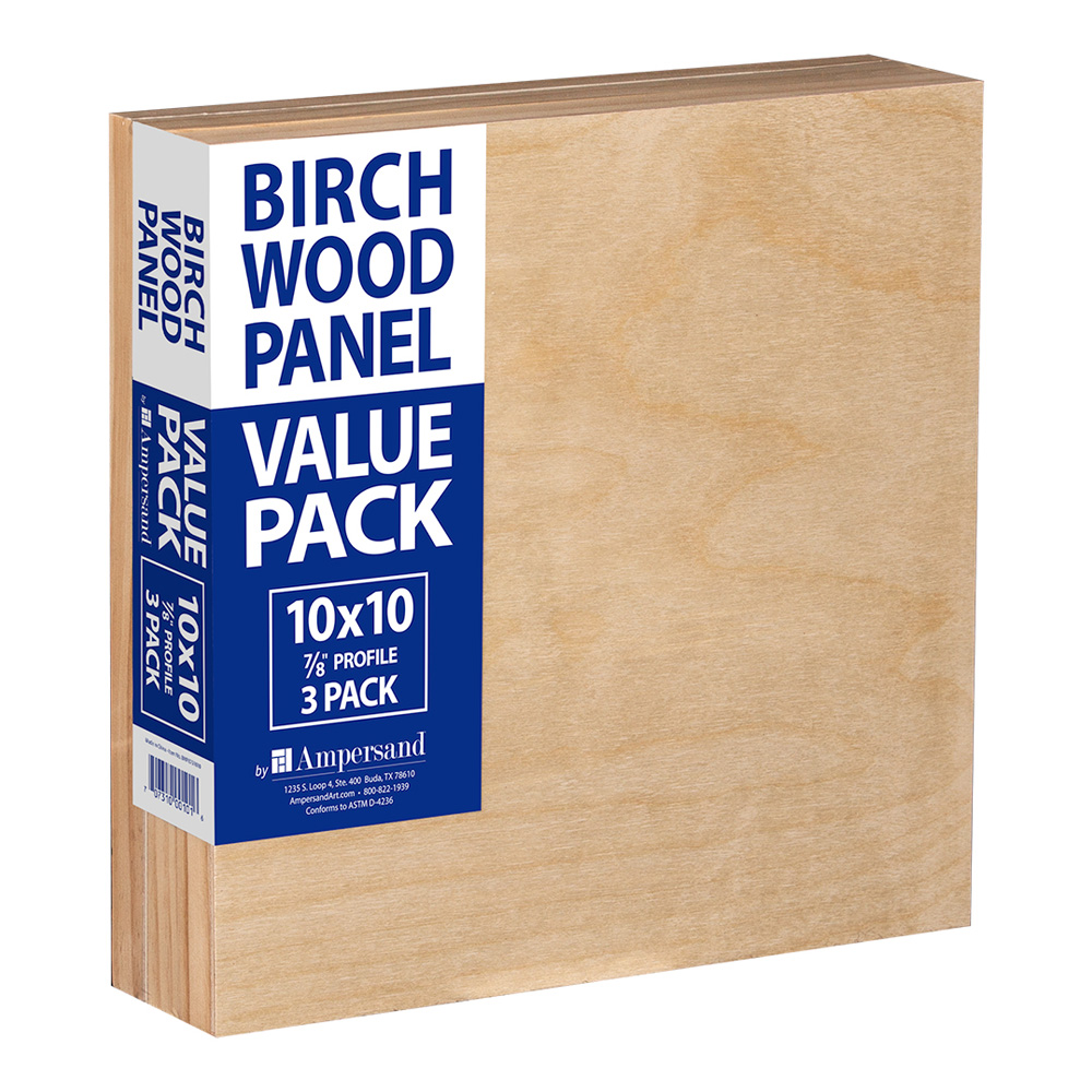 Birch Wood Panel Value Pack 7/8 10x10 3-pack