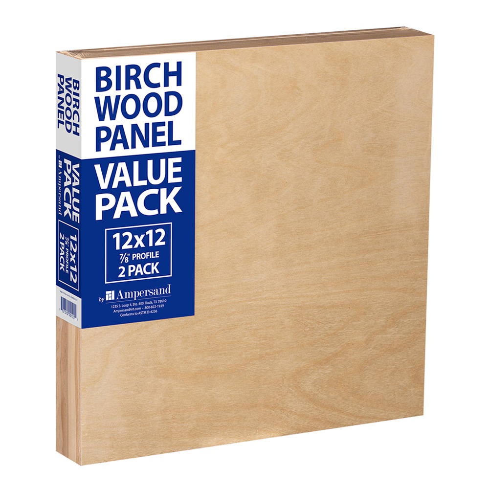 Birch Wood Panel Value Pack 7/8 12x12 2-pack
