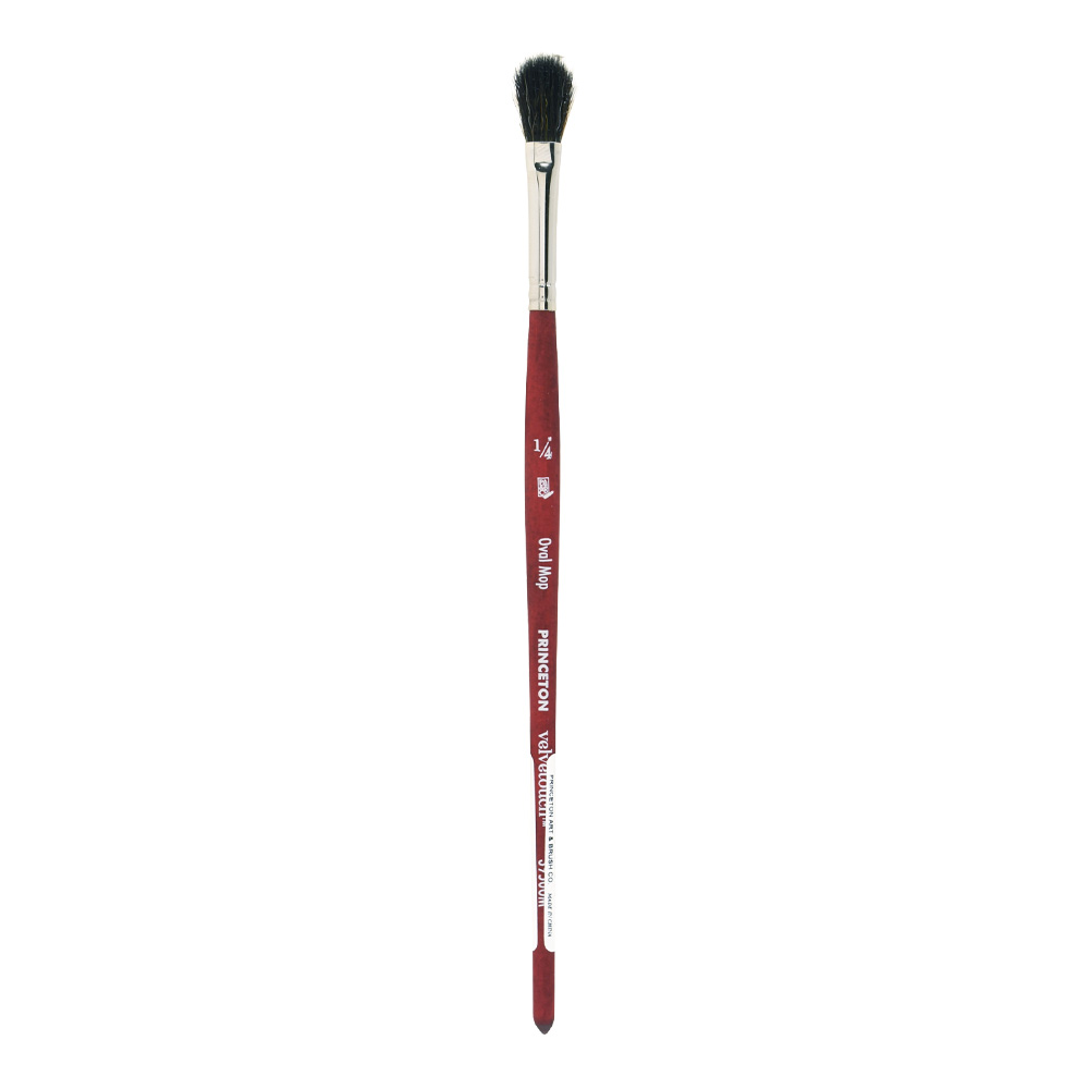  Princeton Artist Brush Oval Mop Princeton Velvetouch Artiste,  Mixed-Media Brush for Acrylic, Watercolor & Oil, Series 3950 Luxury  Synthetic, Size 3/4