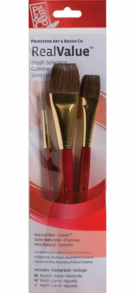 Brush Set 9122 3-Piece Syn Camel Hair