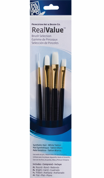 Brush Set 9130 4-Piece LH Syn White Taklon