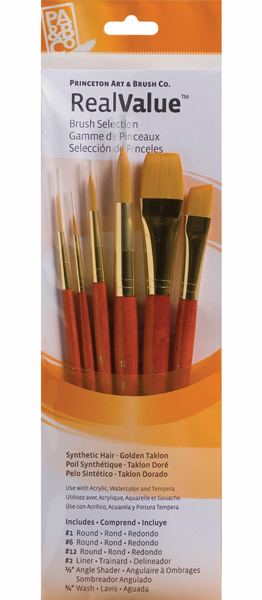 Brush Set 9153 6-Piece Syn Gold Taklon