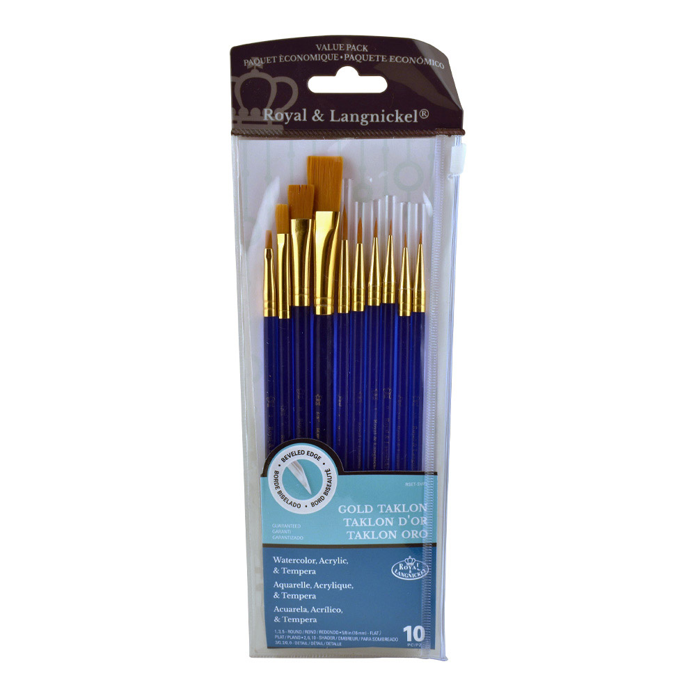 R&L Super Value Pk#1 Gld Taklon Brush Set/10