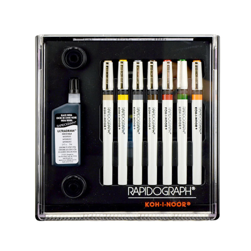 Rapidograph Stainless Steel 7 Pen Set