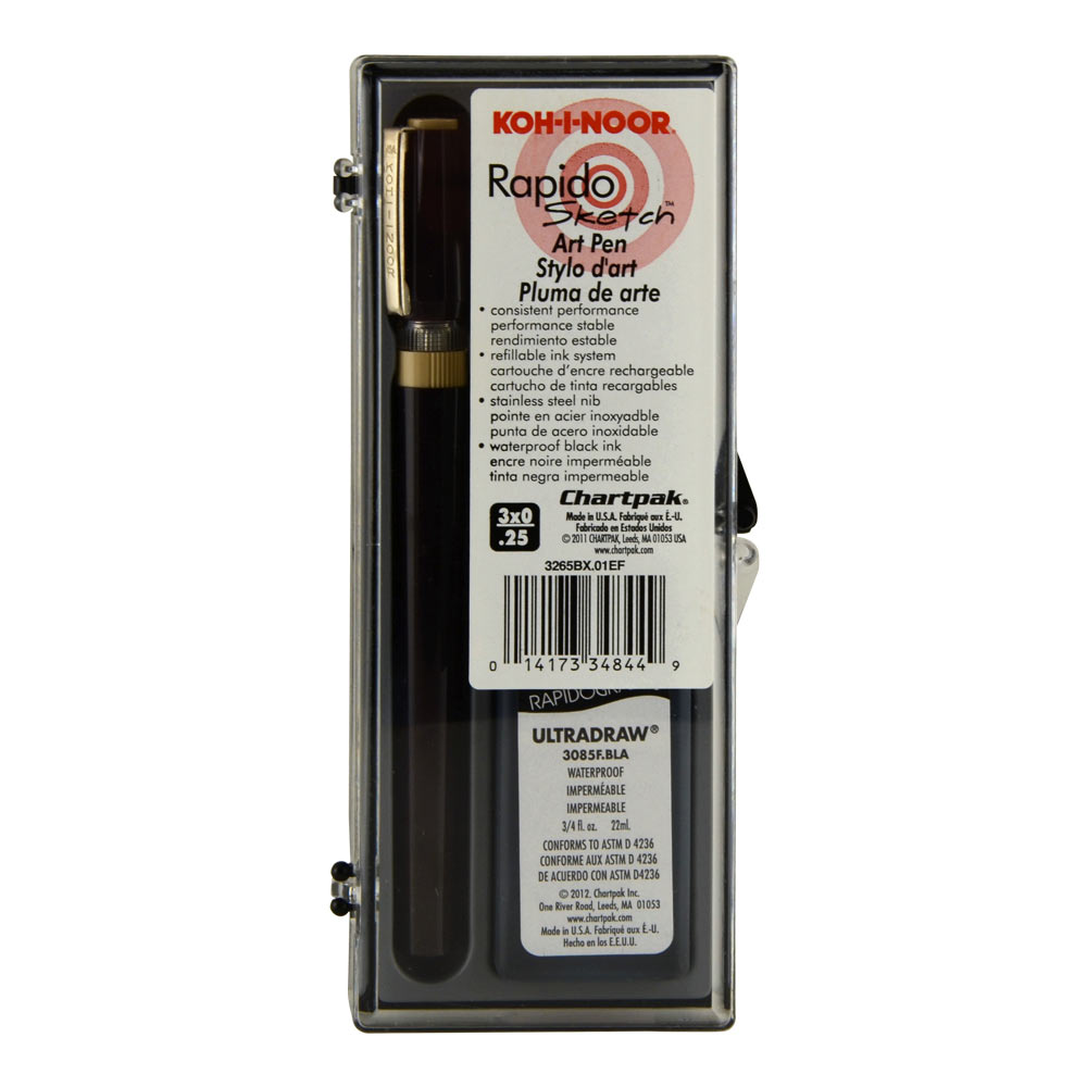 Rapidosketch Tech Pen W/Ink .25Mm/3X0