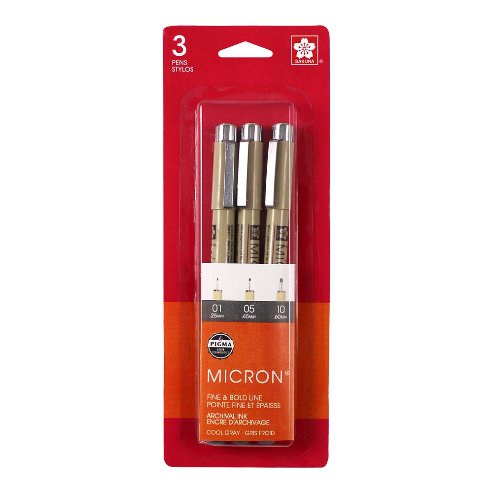Pigma Micron Pen Set/3 Cool Gray 01 05 10