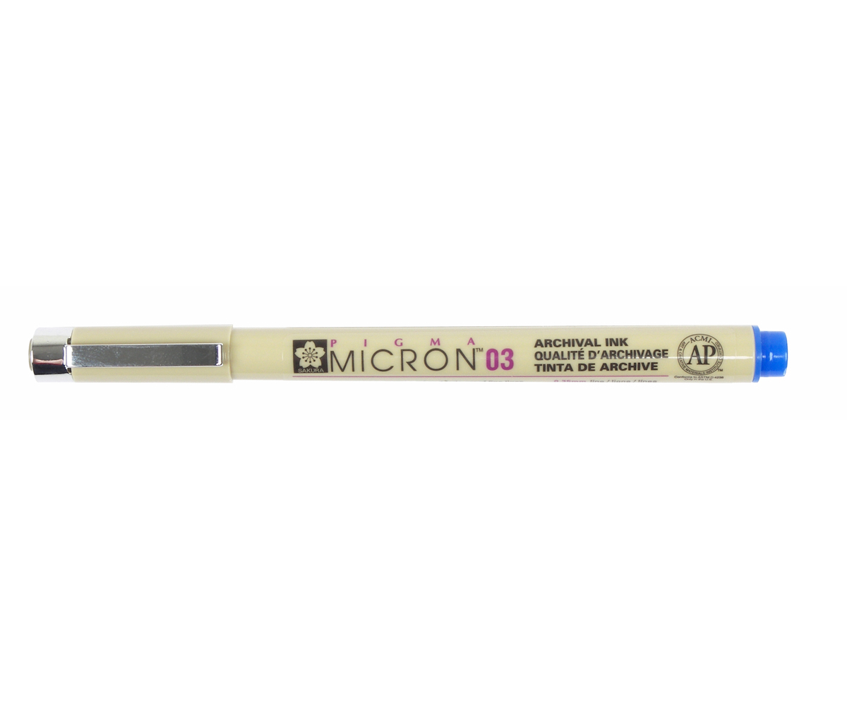 Pigma Micron Pen 03 Blue .35mm