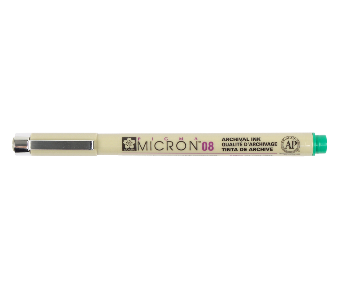 Pigma Micron Pen 08 Green .5mm