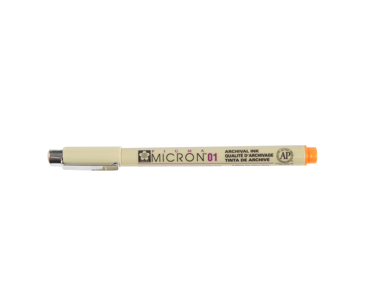Pigma Micron Pen 01 Orange .25mm