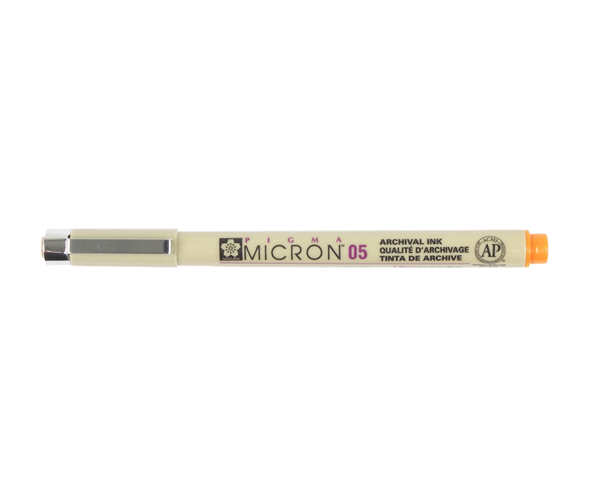 Pigma Micron Pen 05 Orange .45mm