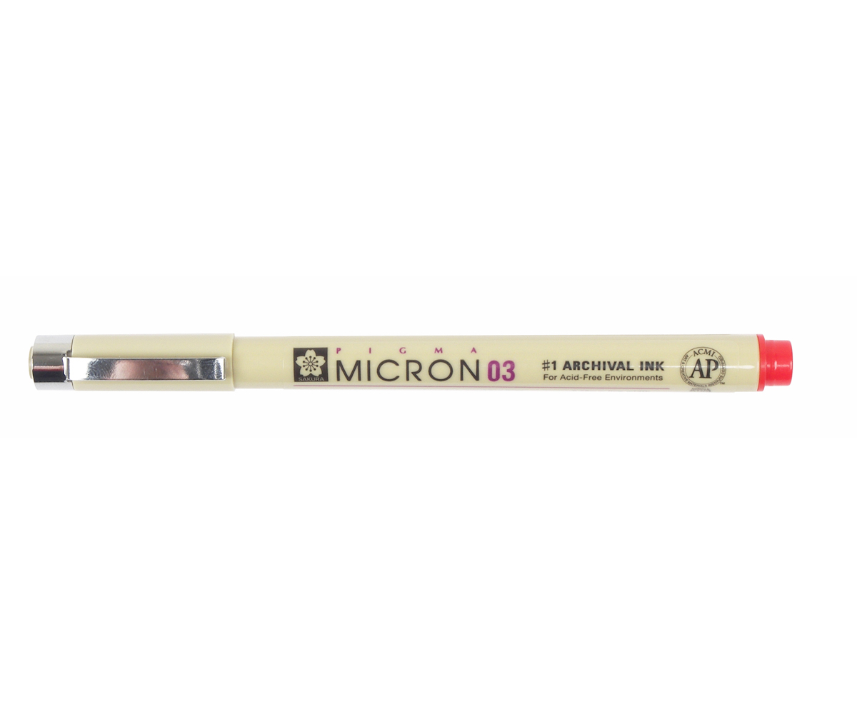 Pigma Micron Pen 03 Red .35mm
