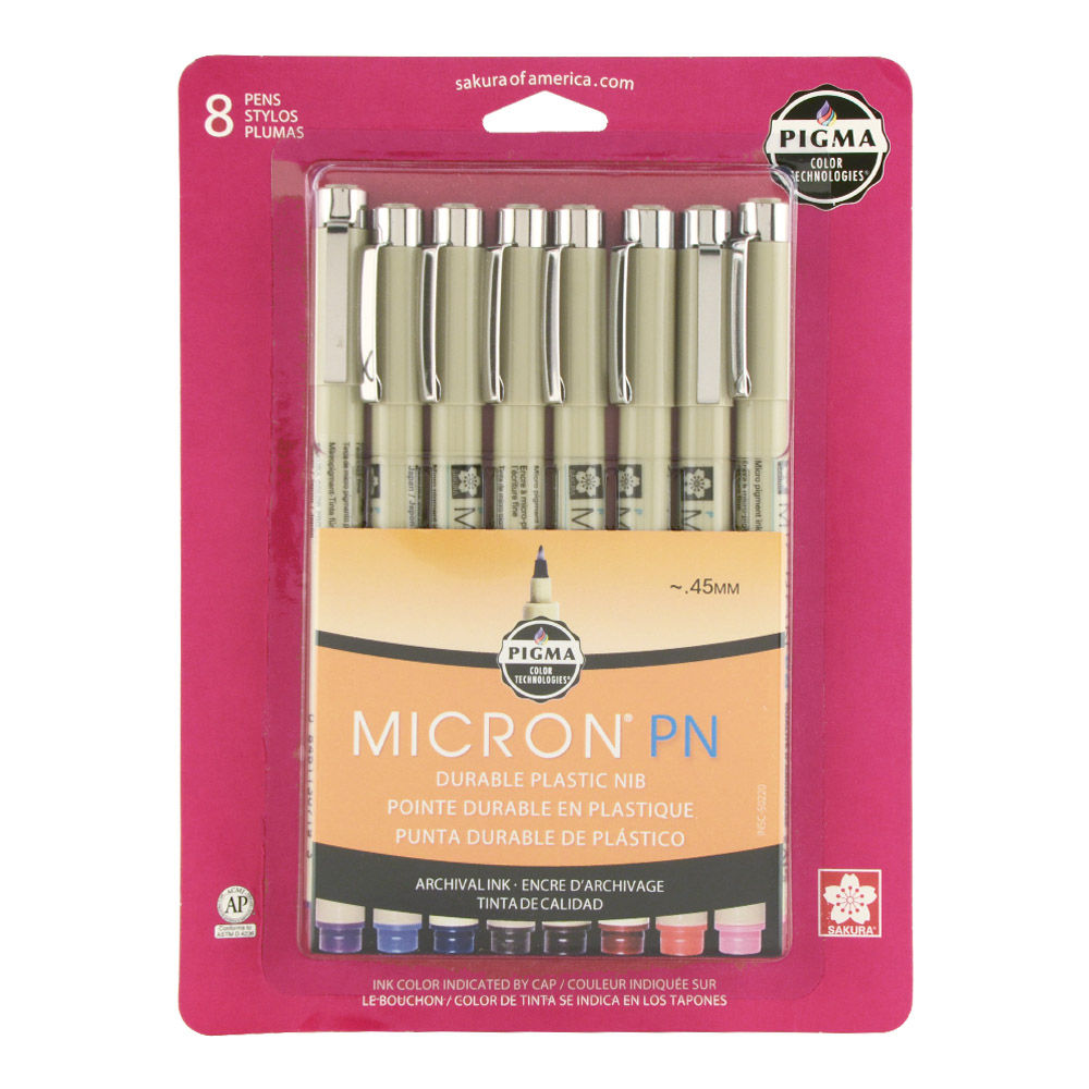 Pigma Micron PN Pen Set/8 Assort Colors