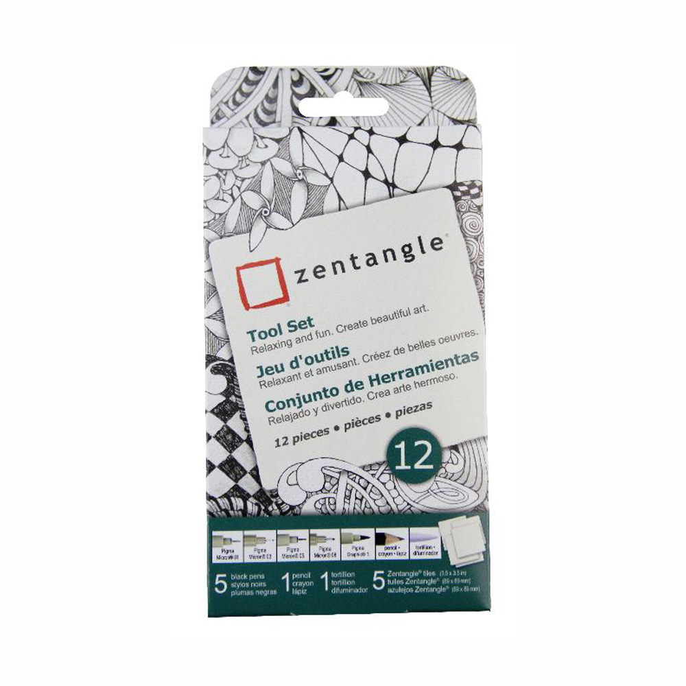 Zentangle White Original Tile Set 12 Pc