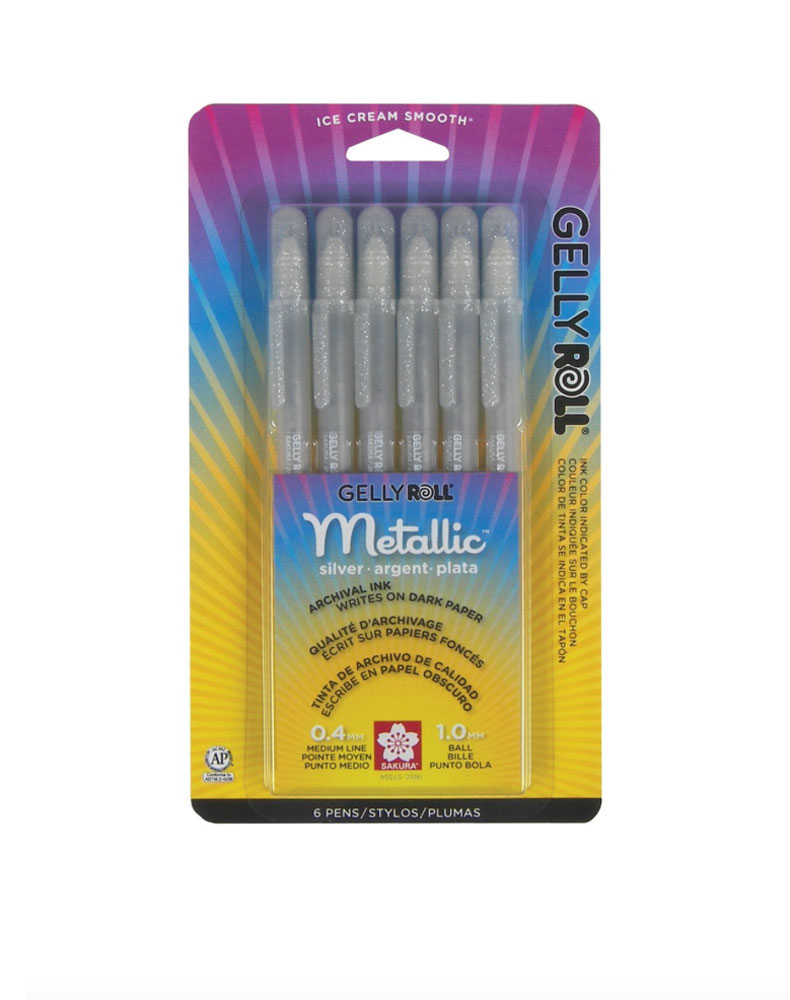 Bc Gelly Roll Metallic Silver 6 Pack