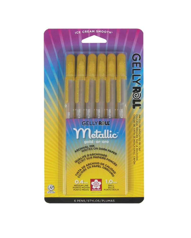 Bc Gelly Roll Matallic Gold 6 Pack