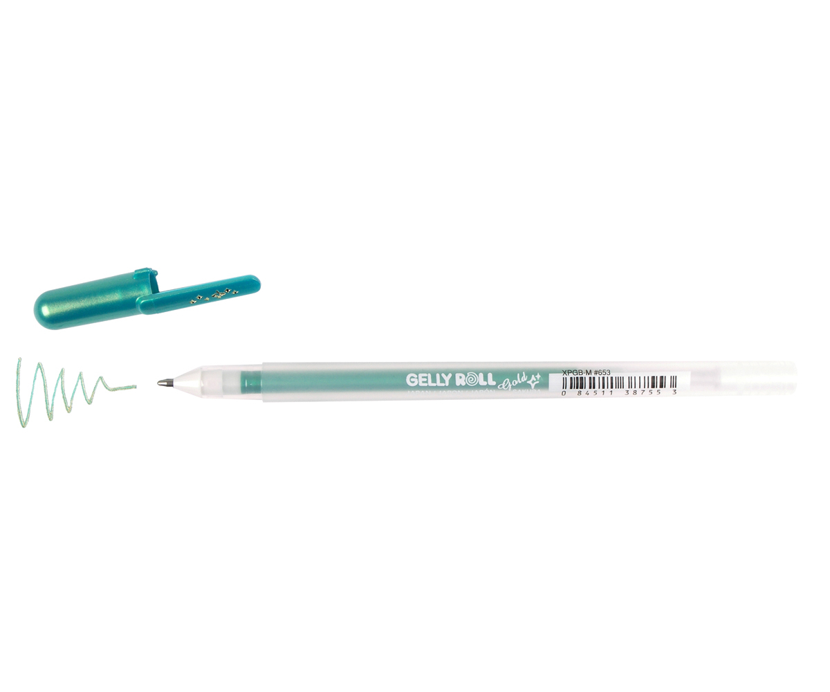 Gelly Roll Pen Gold Shadow Green