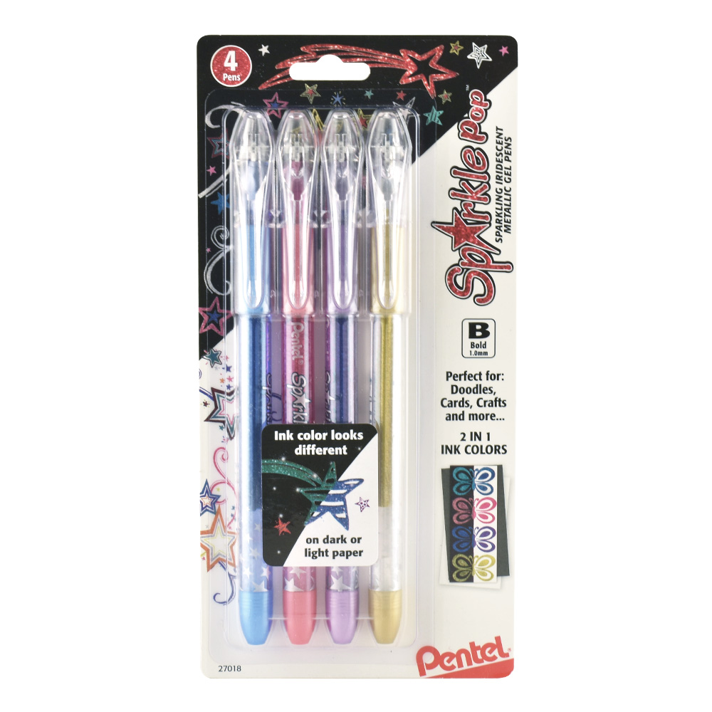 Pentel Sparkle Pop Gel Pens 4-Pack B