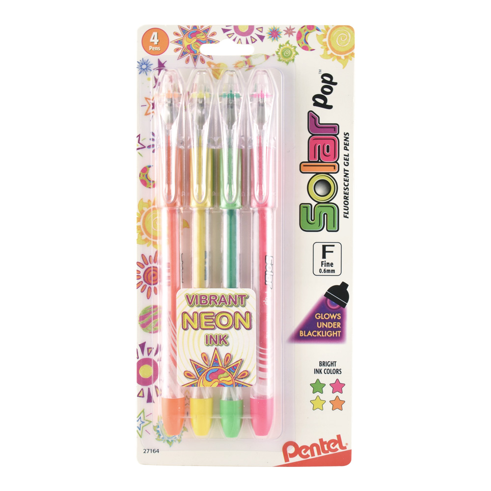 Pentel Solar Pop Gel Pens 4-Pack