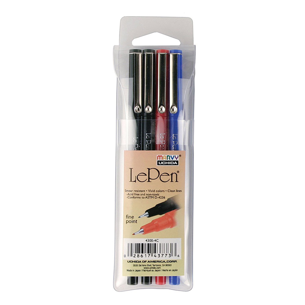 LePen Set of 4 Basic Color Pens