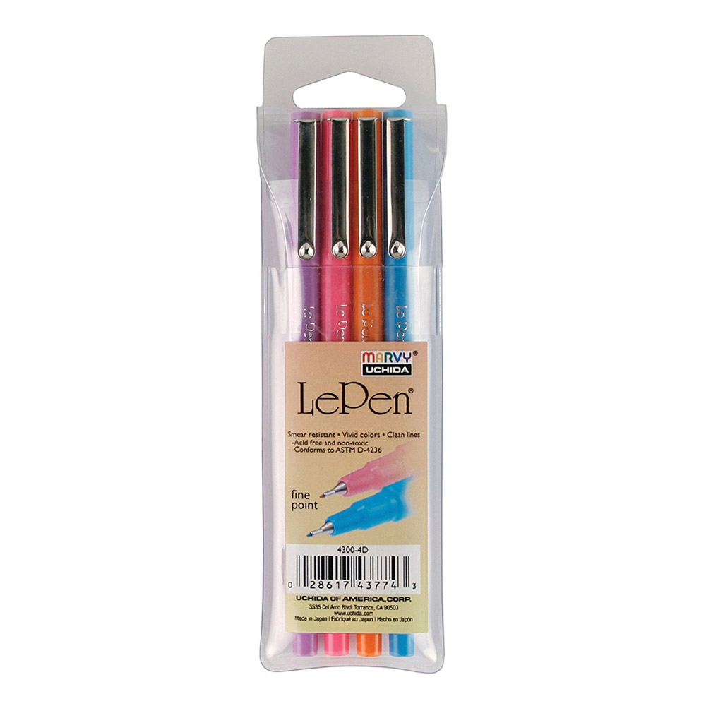LePen Set of 4 Brilliant Color Pens