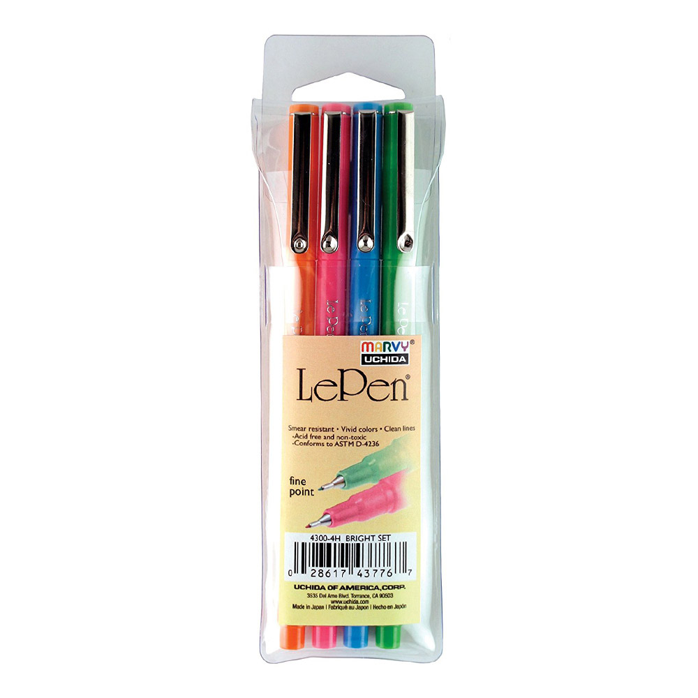 LePen Set of 4 Bright Color Pens