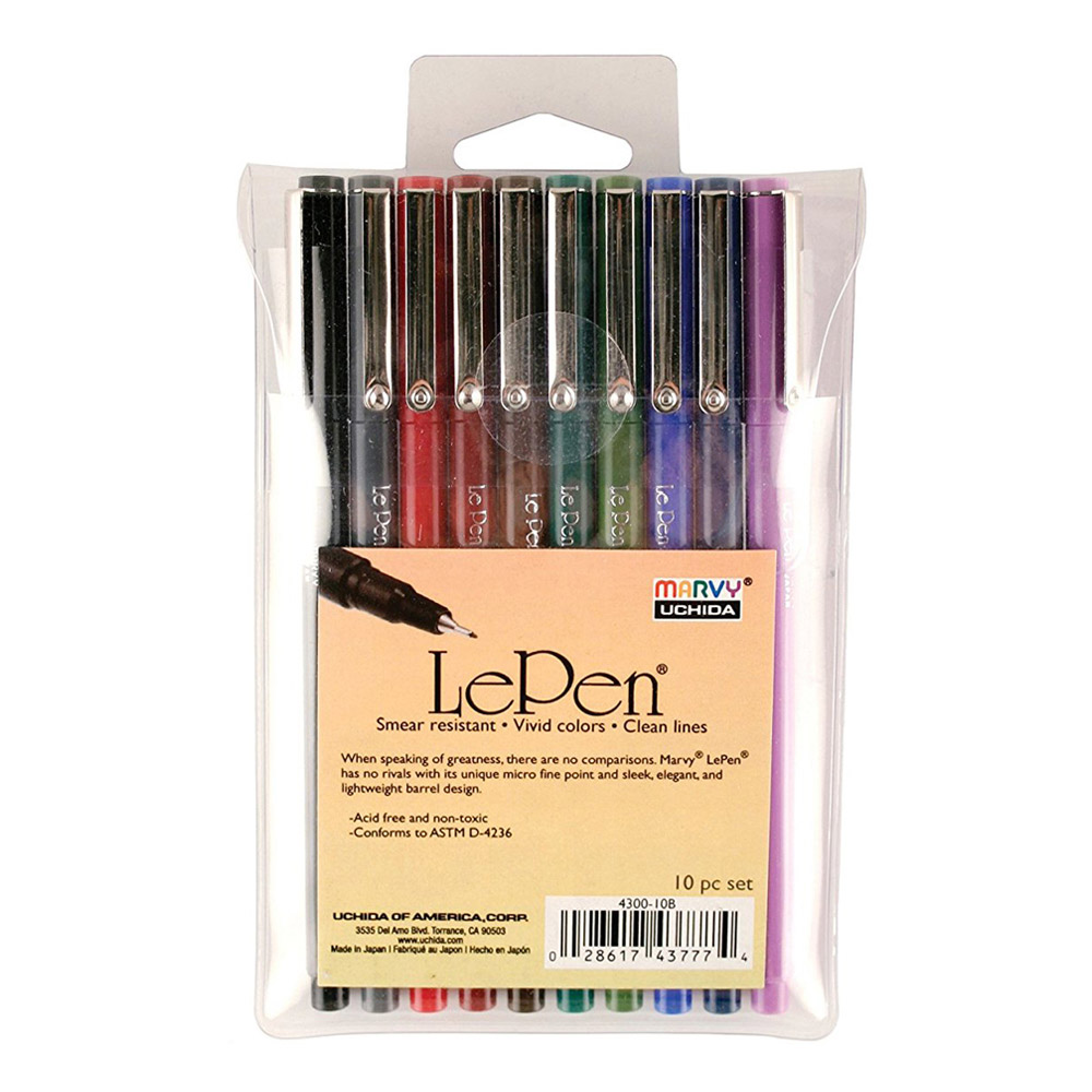 LePen Set of 10 Dark Color Pens
