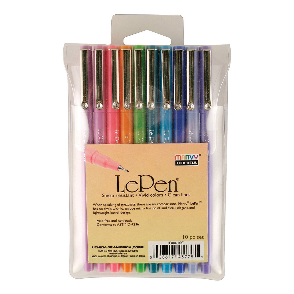 LePen Set of 10 Bright Color Pens