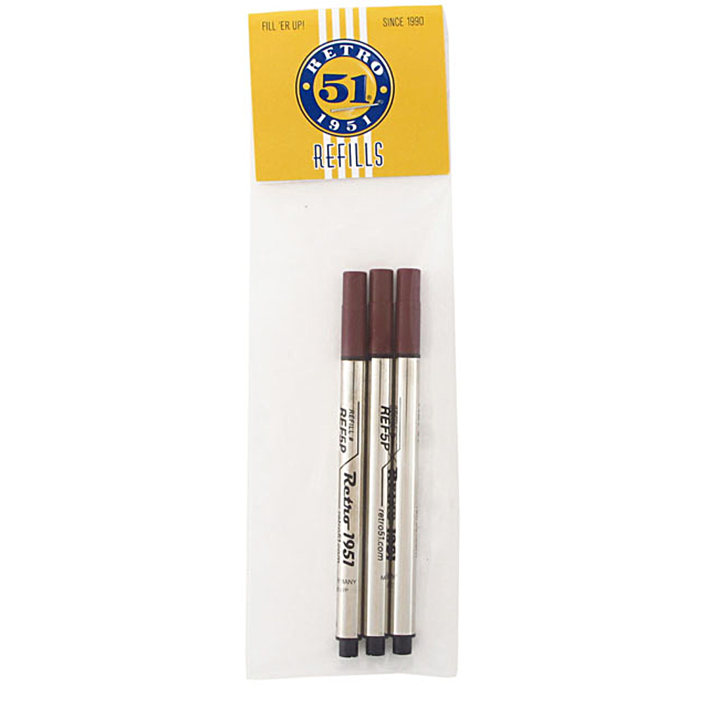 Retro 51 Tornado Rollerball Refill Black 3/Pk