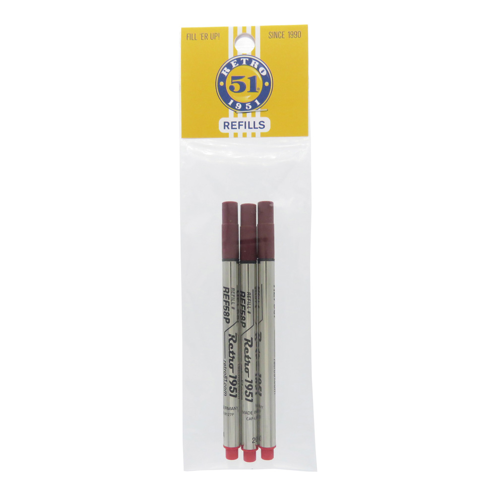 Retro 51 Tornado Rollerball Refills Red 3/PK