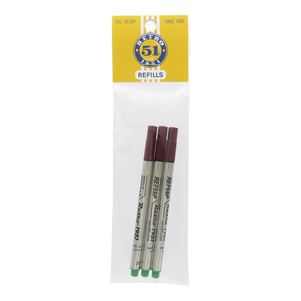 Retro 51 Tornado Rollerball Refills Green 3pk