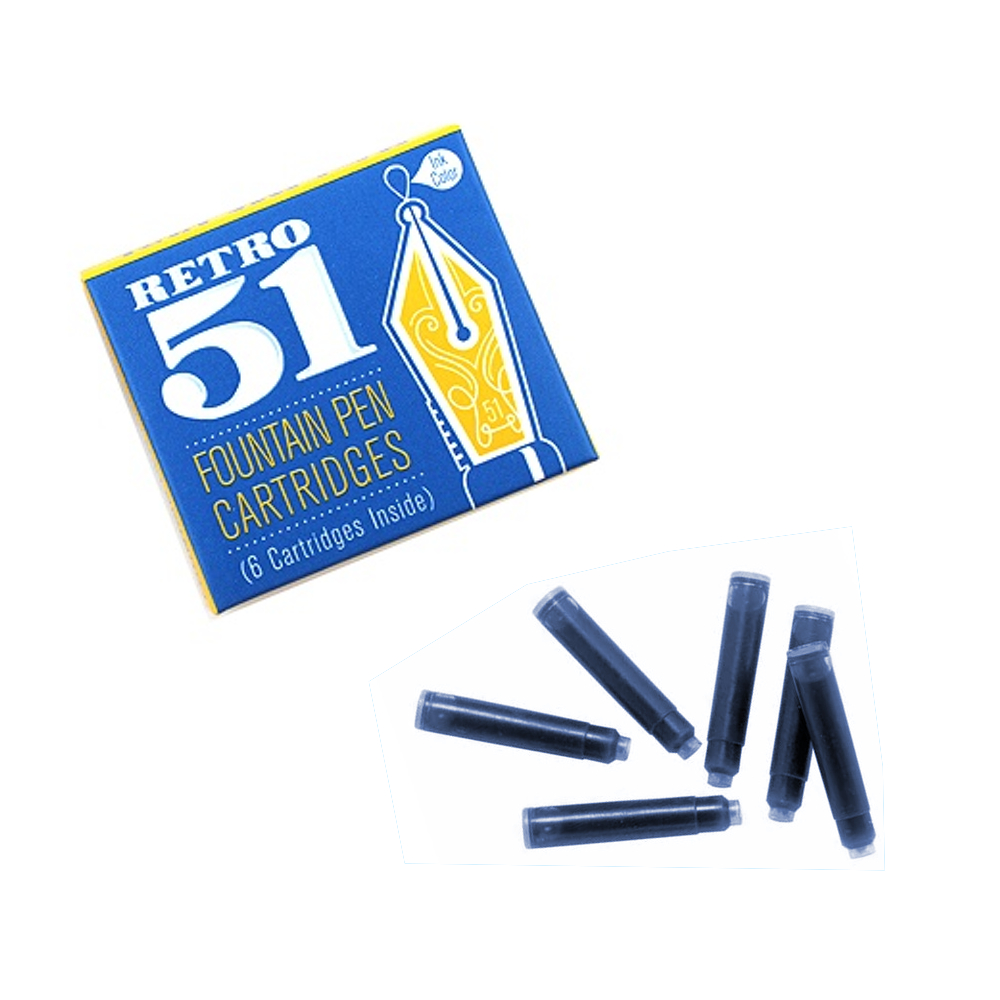 Retro 51 Fountain Pen Refills Blue 6-Pack