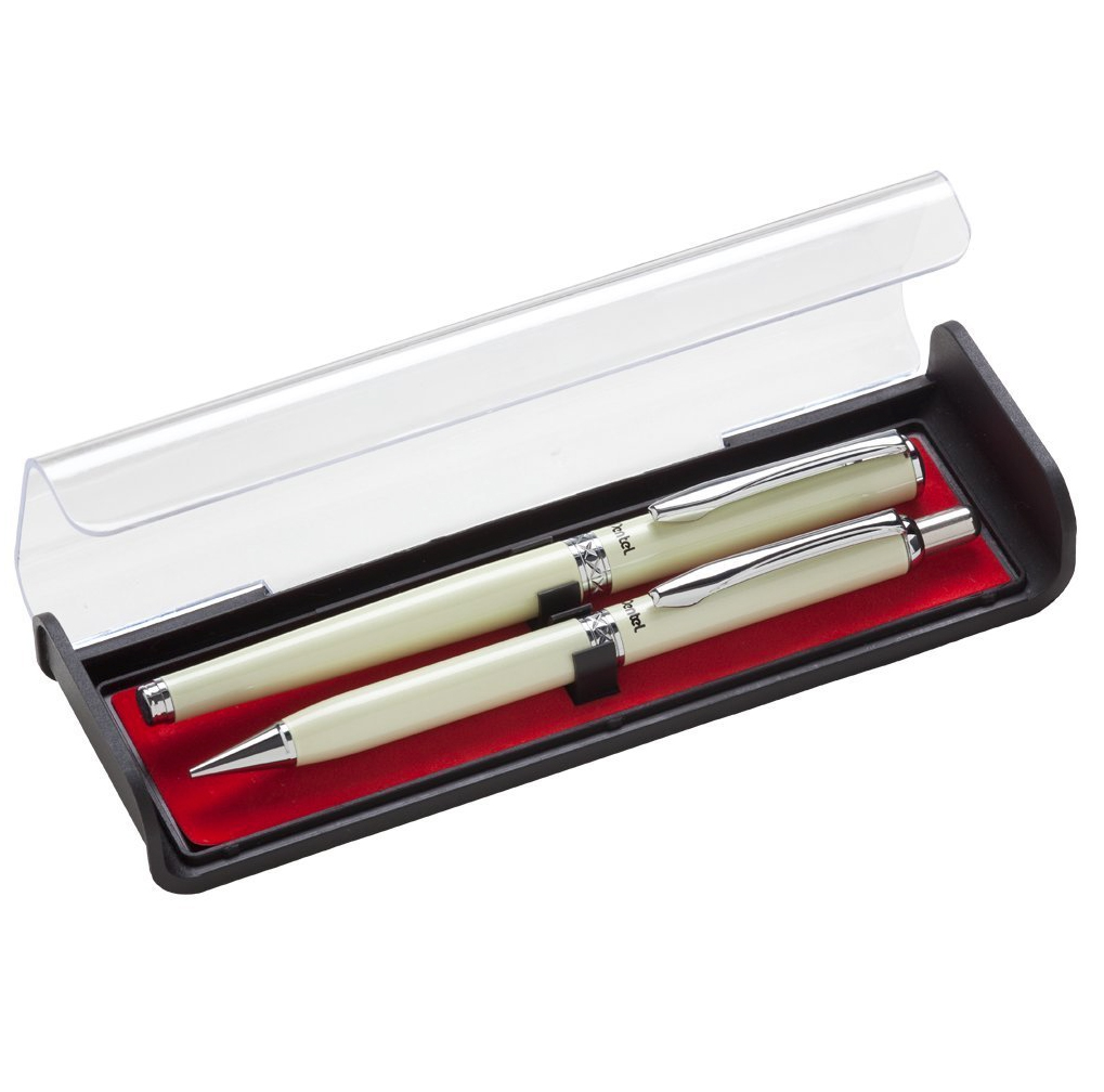 Pentel Libretto Pen & Pencil Gift Set Cream