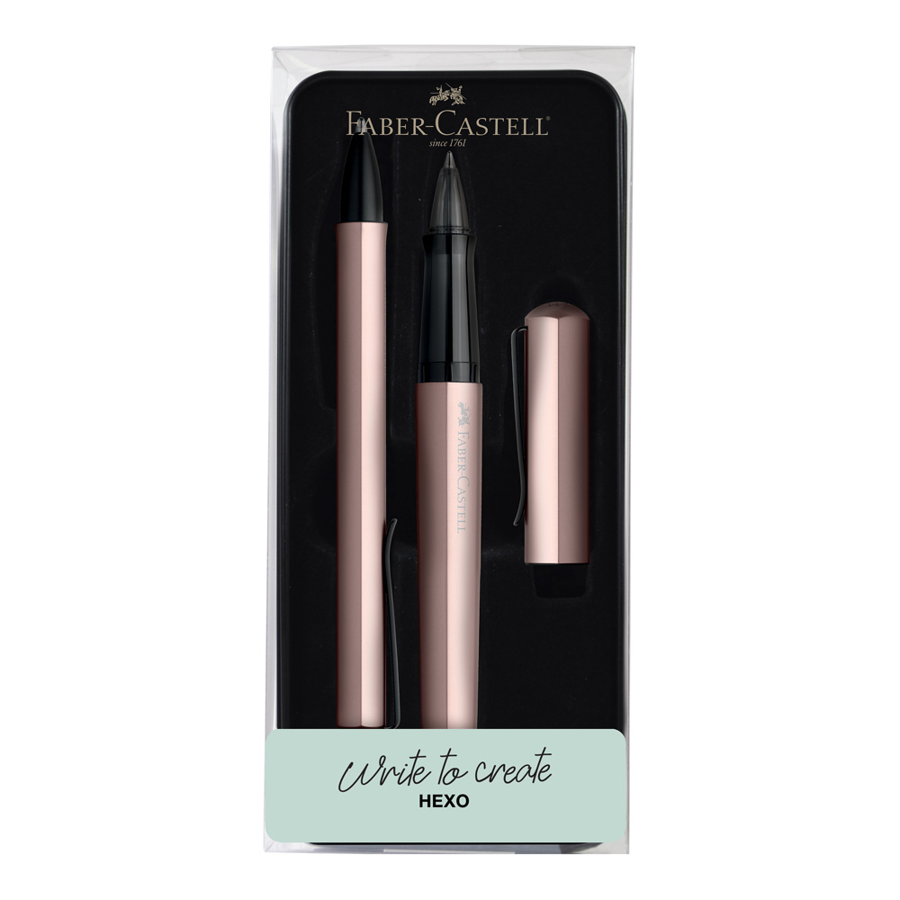 Hexo Rose Rollerball & Ballpoint Tin Set