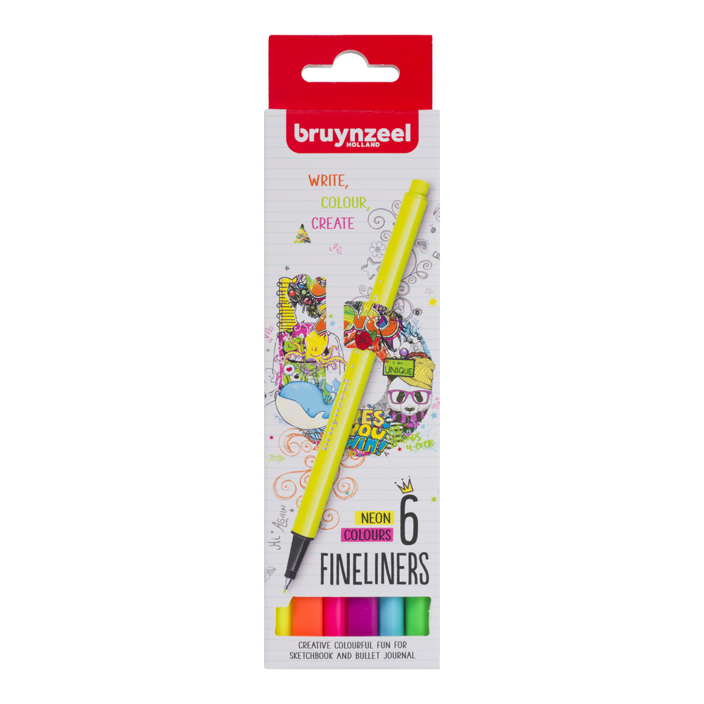 Royal Talens Bruynzeel Fineliner Set 6 Neon