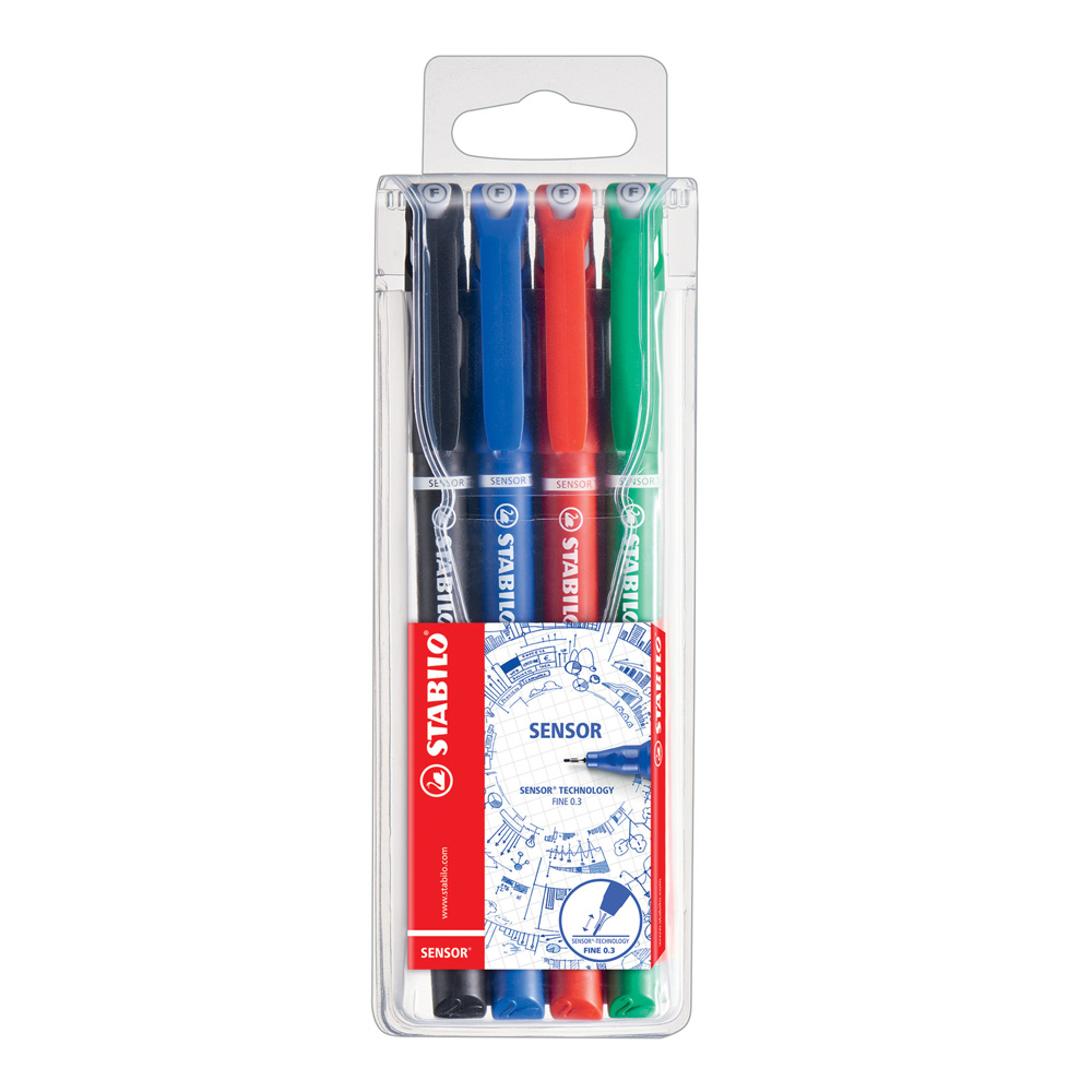 Stabilo Sensor Fineliner Pen Wallet 4pk Basic