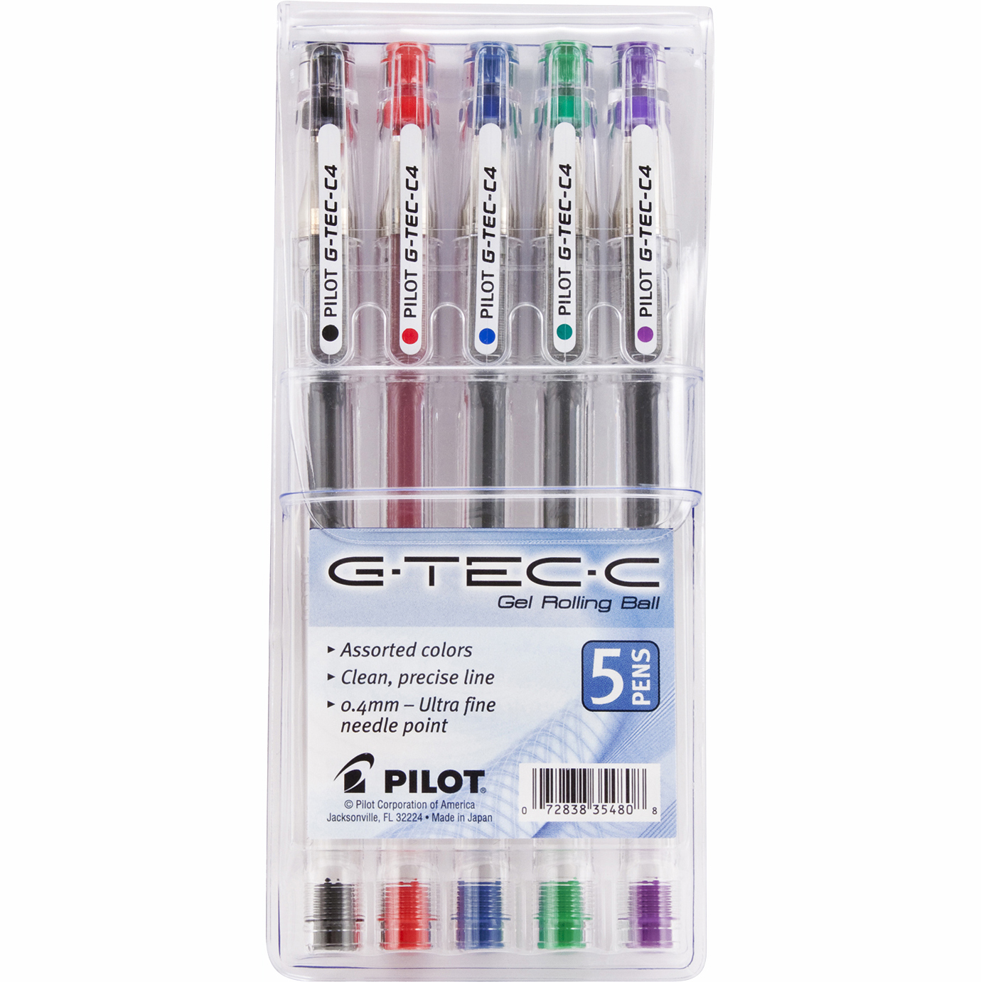 Pilot G-Tec-C Ultra Fine Gel Pen Asstd 5 Pack