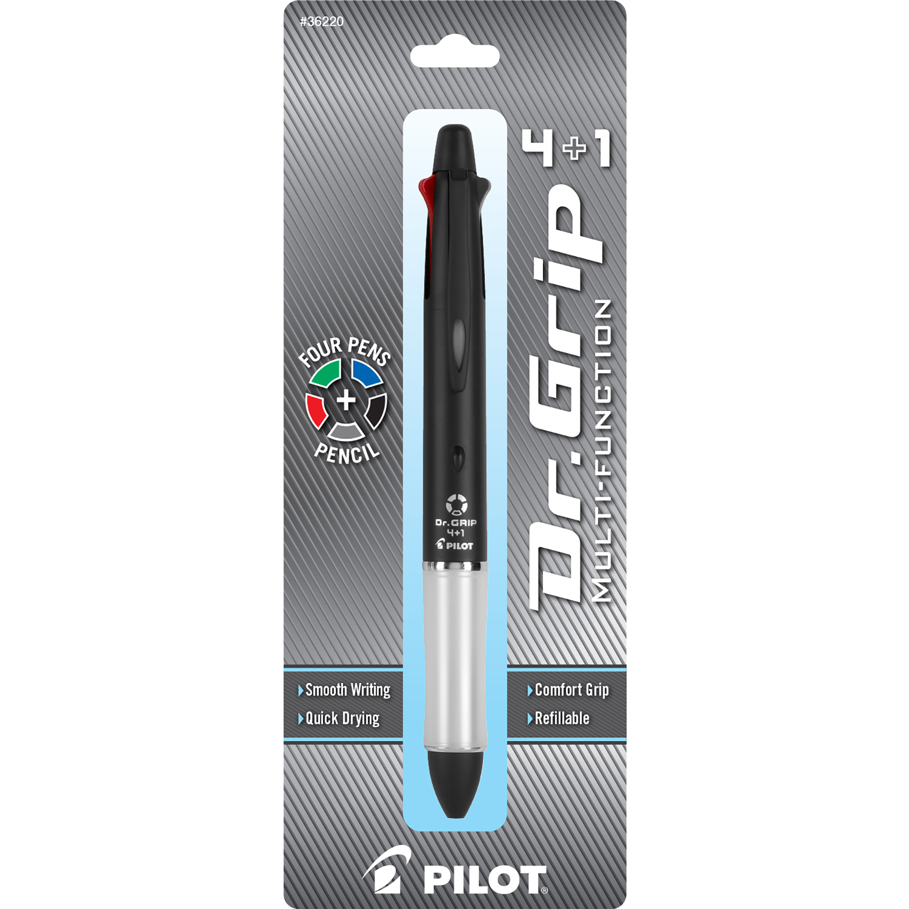Pilot Dr Grip 4+1 Multi-Function Pen Black