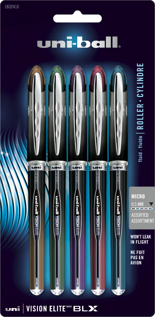 Uniball Vision Elite Blx Pen Micro Set/5