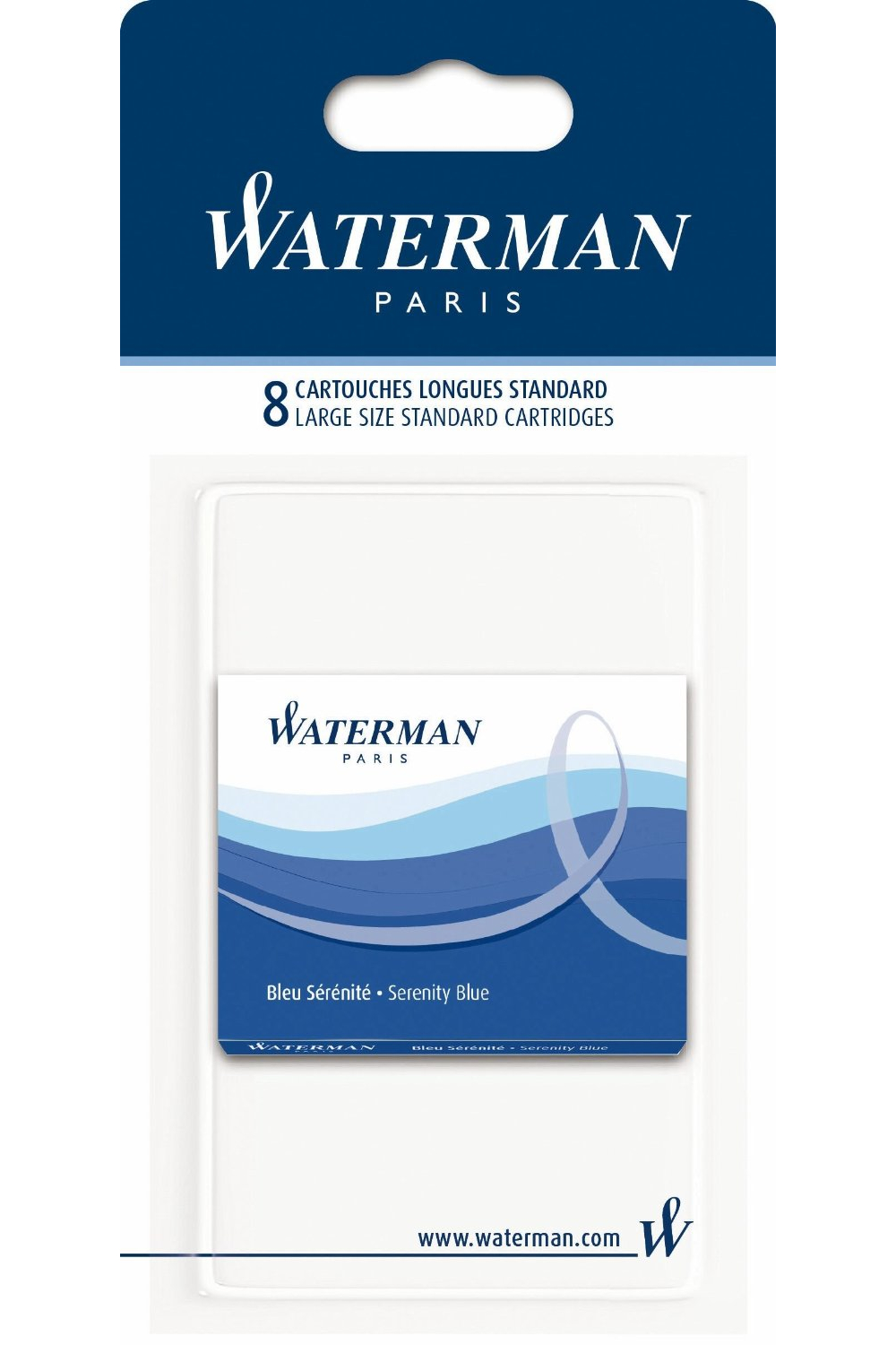 Waterman Ink Cartridge Set/8 Large Blue