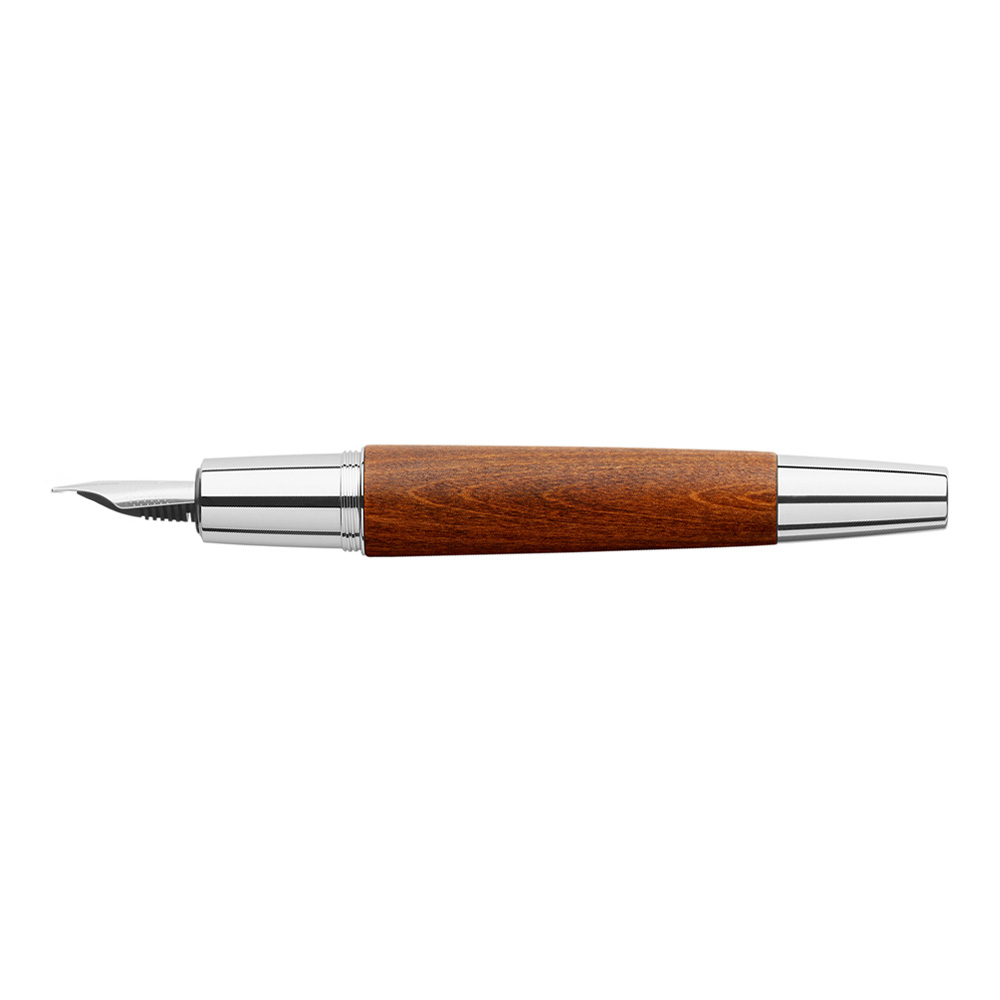 Faber-Castell E-Motion Brwn Wood/Chrome FP M