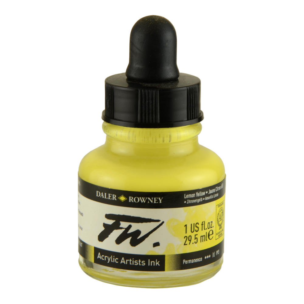 Fw Acrylic Artists Ink 1 Oz Lemon Yellow