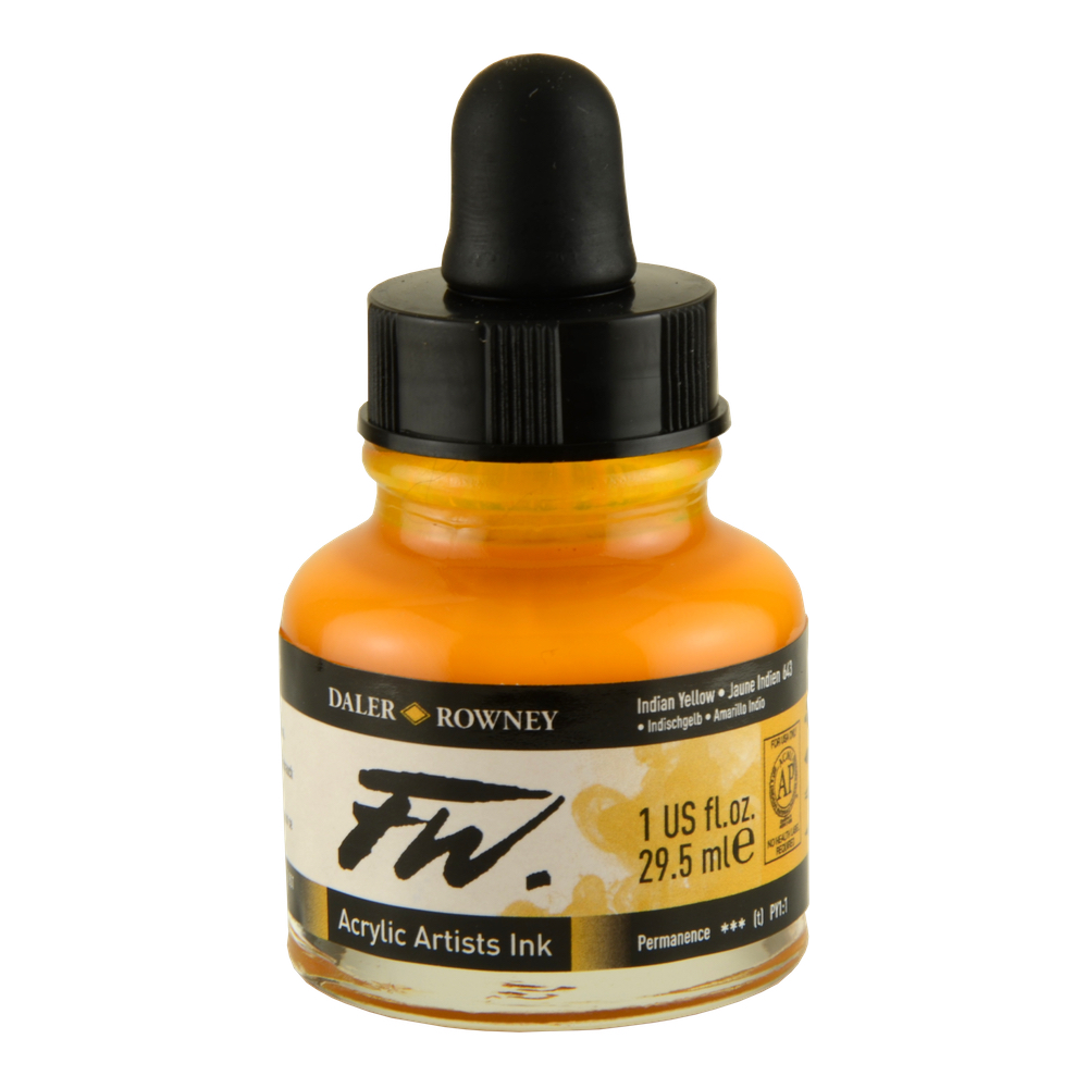 Fw Acrylic Artists Ink 1 Oz Indian Yellow