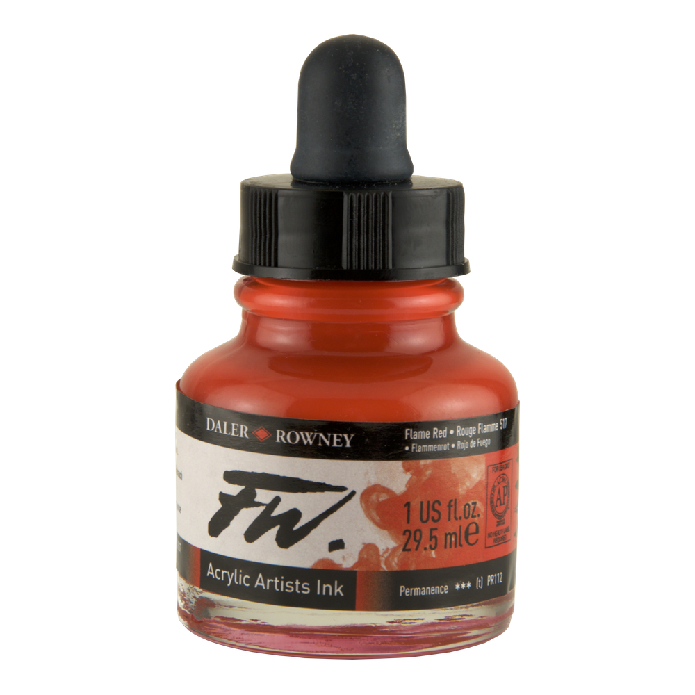 Fw Acrylic Artists Ink 1 Oz Flame Red