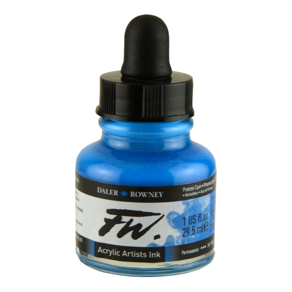 Fw Acrylic Artists Ink 1 Oz Process Cyan