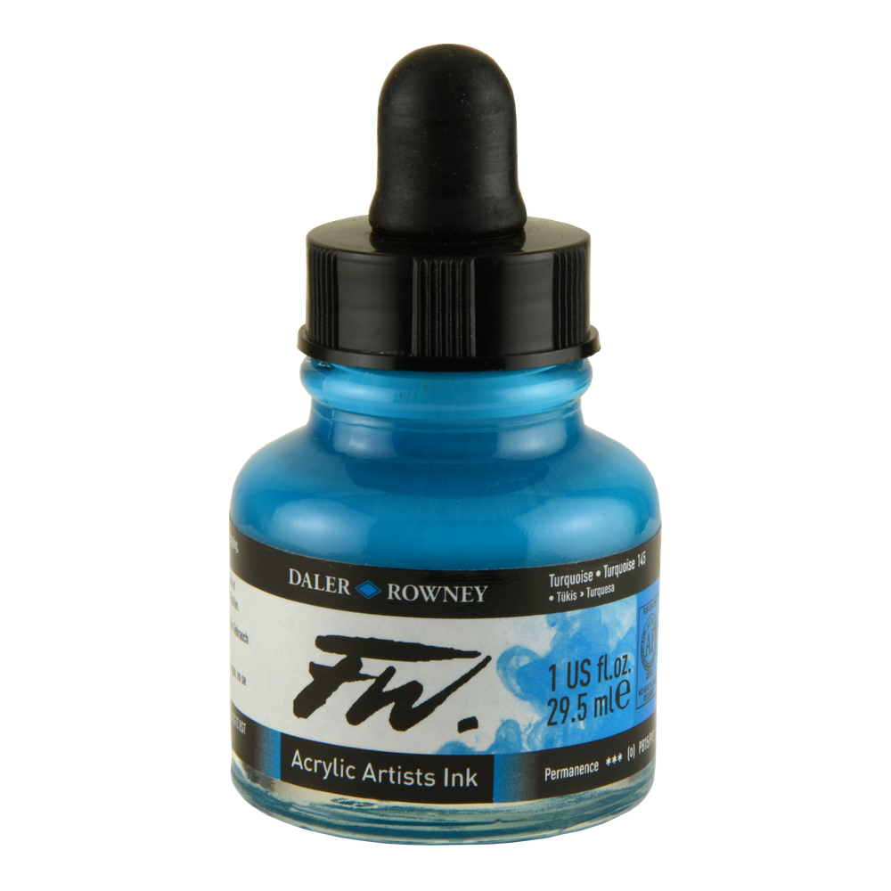 Fw Acrylic Artists Ink 1 Oz Turquoise