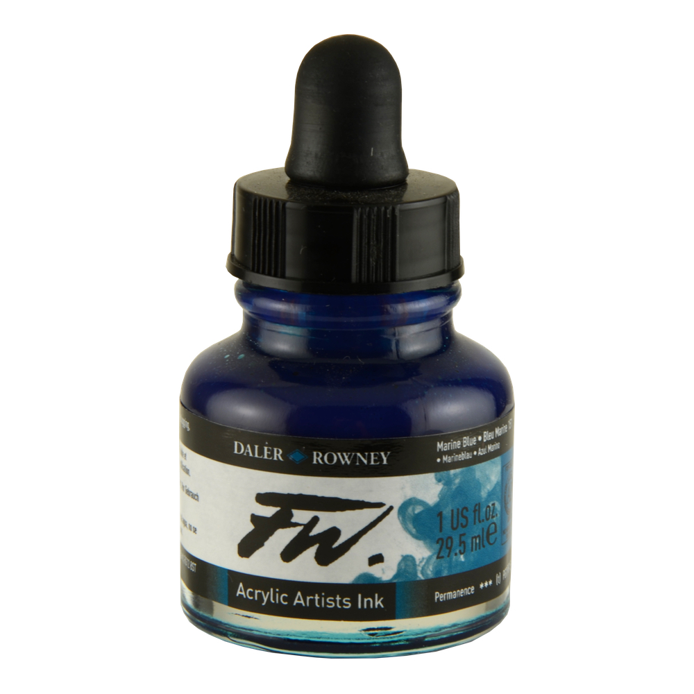 Fw Acrylic Artists Ink 1 Oz Marine Blue