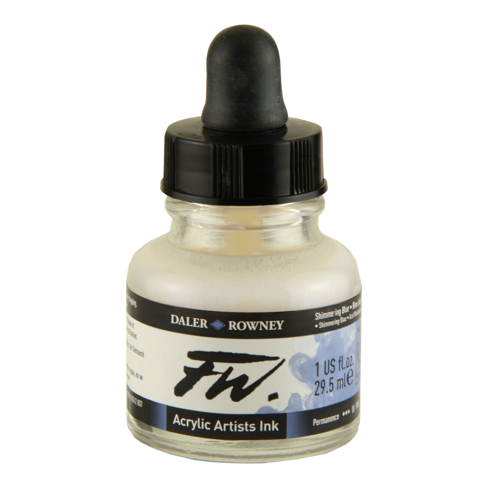 Fw Acrylic Artists Ink 1 Oz Shimmering Blue
