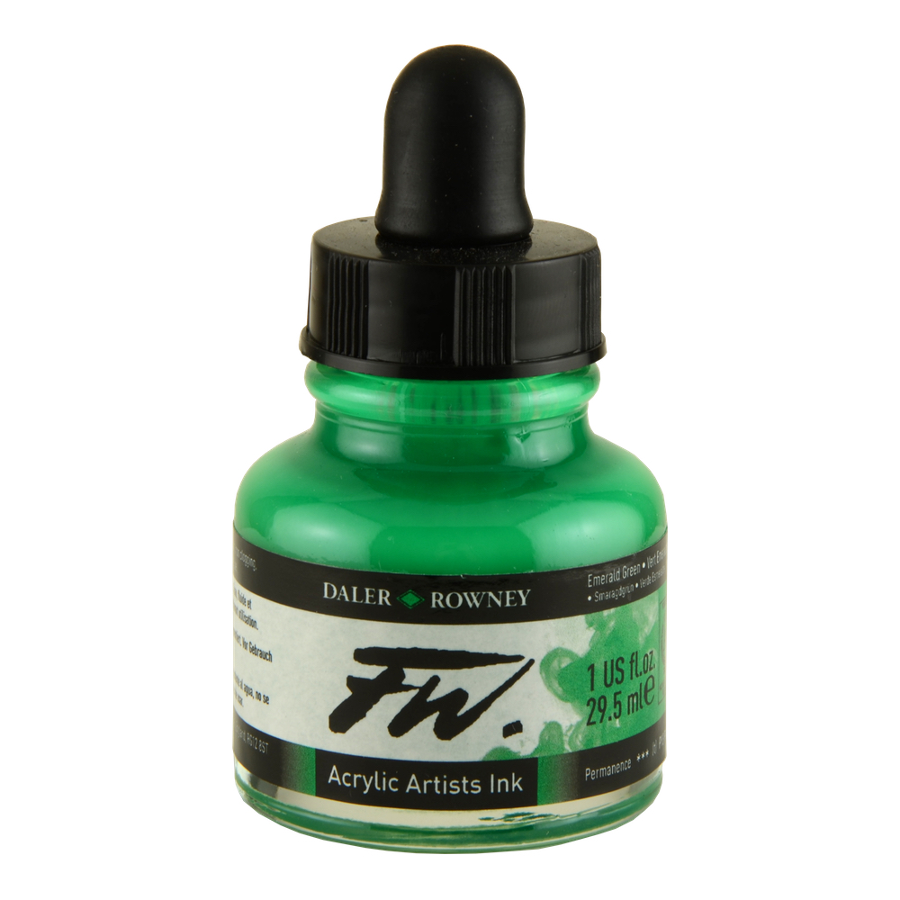 Fw Acrylic Artists Ink 1 Oz Emerald Green